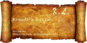 Kresák Lilla névjegykártya